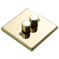 Volex 2-Way Double Polished Brass Dimmer Switch - 5010620079824