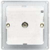 Colours Flat Plate Screwless Grey & White Co-Axial Socket