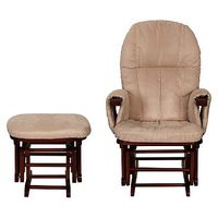 Tutti Bambini Deluxe Reclinable Glider Chair & Stool - Walnut Finish