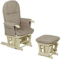 Tutti Bambini Deluxe Reclinable Glider Chair & Stool - Vanilla Finish