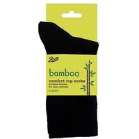 Boots Comfort Top Bamboo Socks - Black 3 Pack