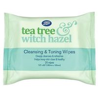 Boots Tea Tree And Witch Hazel Cleansing Wipes 25s