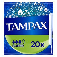 Tampax Cardboard Applicator Super 20 Tampons
