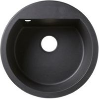 Cooke & Lewis Drexler 1 Bowl Black Composite Quartz Round Sink