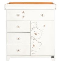 Tutti Bambini 3 Bears Chest Changer - White With Beechwood Top