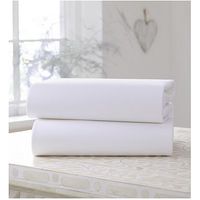Clair De Lune Fitted Cot Sheets White 2Pack - 60 X 120cm