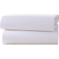 Clair De Lune Fitted Cot Bed Sheets White 2 Pack - 70 X 140cm