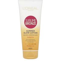 L'Oreal Sublime Bronze Gradual Tan 24 Hour Moisturising Lotion Medium Skin 200ml