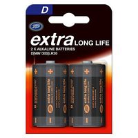 Extra Long Life D Boots Batteries X2