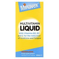 Minavex Multivitamin Liquid Orange Flavour Food Supplement 200ml