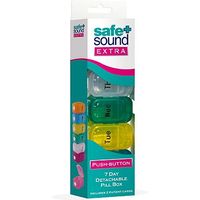 Safe & Sound Extra Push Button 7 Day Detachable Pill Box