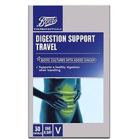 Boots Pharmaceuticals DIGESTION SUPPORT TRAVEL With Added Ginger 30 Capsules