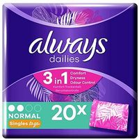 Always Dailies Pantyliners Normal Individually Wrapped 20 Liners