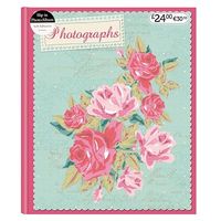 Anker Mint & Pink Flowers Self Adhesive Photo Album 4x6 - 25 Sheets