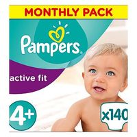 Pampers Active Fit Nappies Size 4+ Monthly Pack - 140 Nappies