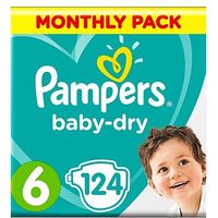 Pampers Baby-Dry Nappies Size 6 Monthly Pack - 124 Nappies