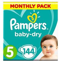 Pampers Baby-Dry Nappies Size 5 Monthly Pack - 144 Nappies