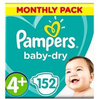 Pampers Baby-Dry Nappies Size 4+ Monthly Pack - 152 Nappies
