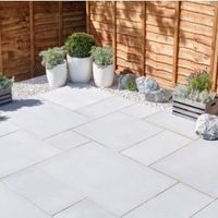 Silver Grey Sawn Natural Sandstone Mixed Size Paving Pack (L)4570 (W)3340mm