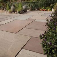 Imperial Green Natural Sandstone Mixed Size Paving Pack (L)4905mm (W)3980mm 19.52 M²
