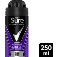 Sure Men Active Dry Anti-perspirant Deodorant Aerosol 250ml