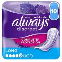 Always Discreet Long Incontinence Pads 10 Pack