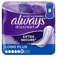 Always Discreet Long Plus Incontinence Pads - 8 Pack