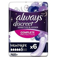 Always Discreet Maxi Night Incontinence Pads 6 Pack