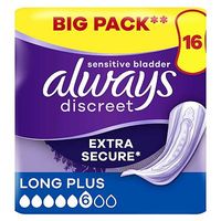 Always Discreet Long Plus Incontinence Pads 16 Duo Pack