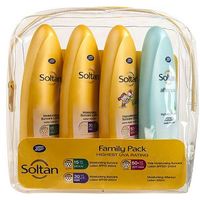 Soltan Family Pack Suncare Lotions SPF15 200ml And SPF30 200ml, Kids Suncare Lotion SPF50+ 200ml & Aftersun 200ml