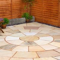 Fossil Buff Natural Sandstone Paving Circle Squaring Off Corner (L)3650 (W)3650mm Pack Of 20 4.74 M²