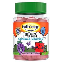 Mr. Men Little Miss Calcium & Vitamin D Strawberry Softies With Sweetener - 30