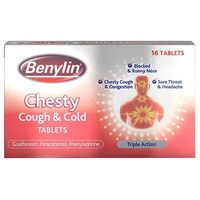 Benylin Chesty Cough & Cold Tablets - 16 Tablets