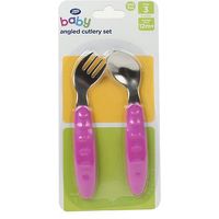Boots Baby Angled Cutlery Set - Pink