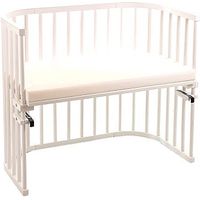 Babybay Maxi Bedside Cot With Siderail & Foam/Bamboo Mattress - White