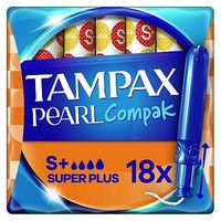 Tampax Compak Pearl Super Plus Applicator Tampons X18