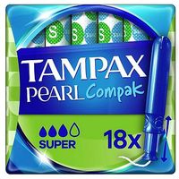 Tampax Compak Pearl Super Applicator Tampons X18