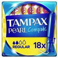 Tampax Compak Pearl Regular Applicator Tampons X18