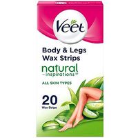 Veet Natural Inspirations Wax Strips With Aloe Vera For Normal Skin 20 Wax Strips