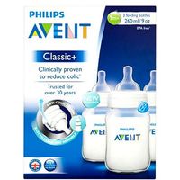 Philips Avent Classic+ Feeding Bottles 1m+ 3 X 260ml