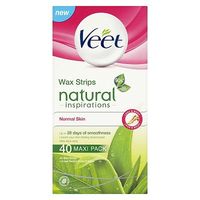 Veet Natural Inspirations Wax Strips With Aloe Vera For Normal Skin Wax Strips 40s