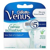 Gillette Venus Embrace Sensitive Women's 4 Razor Blade Refills