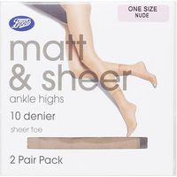 Boots Matte And Sheer Ankle High Nude (2 Pack)