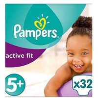 Pampers Active Fit Size 5+, 32 Nappies,13-25kg,With Magical Pods