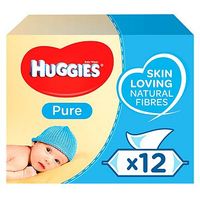 Huggies Pure Baby Wipes 56 Pack X 12