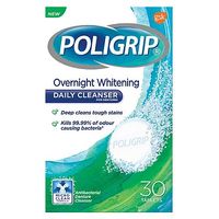 Poligrip Overnight Whitening Daily Cleanser - 30 Tablets