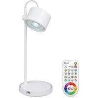 Idual Jasmine White Gloss Table Lamp With Remote