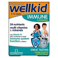 Wellkid Immune Chewable - 30 Natural Orange & Lemon Flavour Tablets