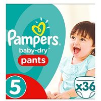 Pampers Baby-Dry Pants Size 5, 36 Nappy Pants, 12-18kg, Easy To Change