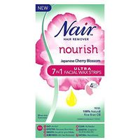 Nair Nourish Japanese Cherry Blossom 7 In 1 Ultra Facial Wax Strips 20s